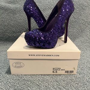 Steven Madden purple sequin heels